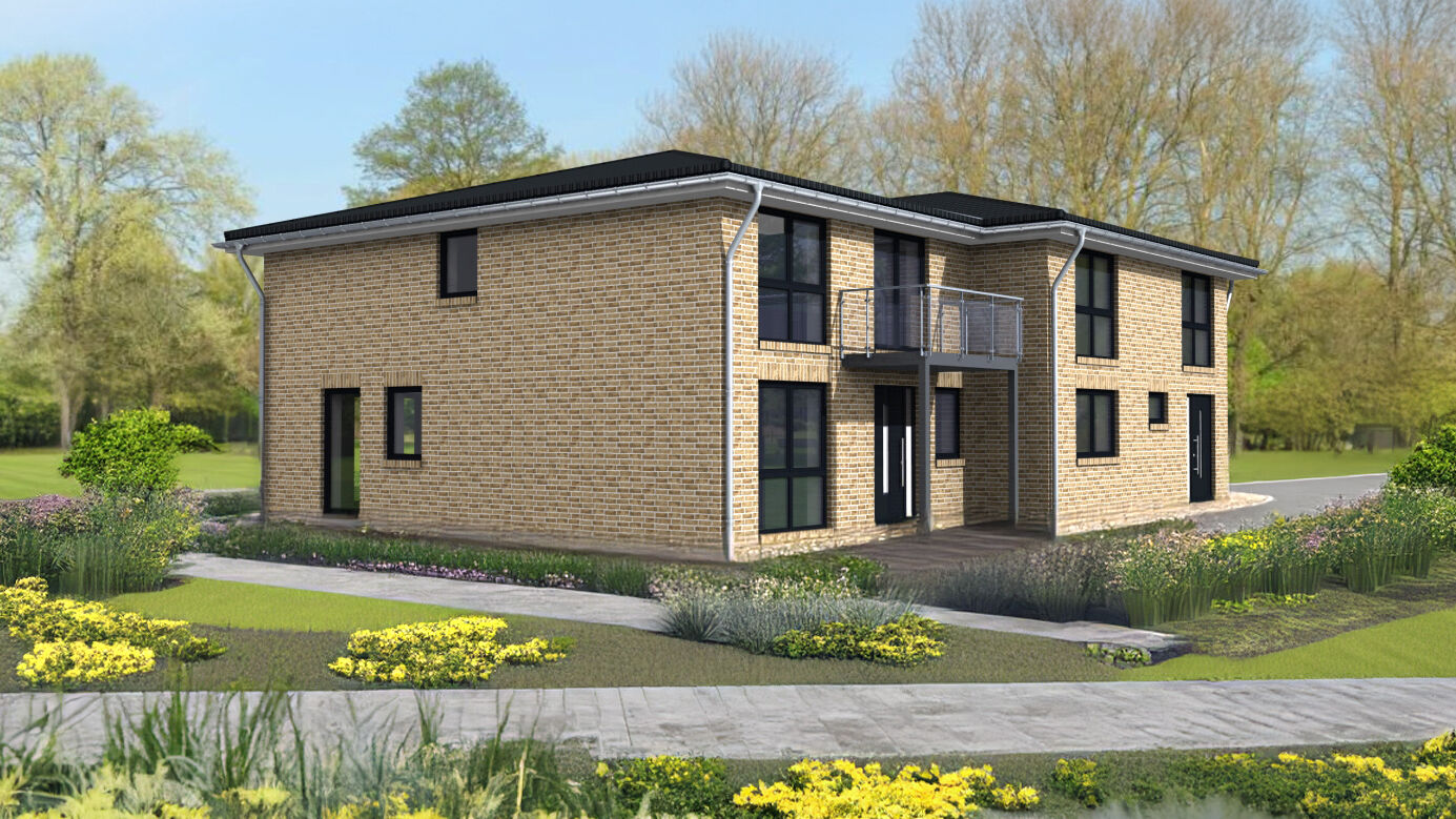 3D Entwurf modernes Doppelhaus