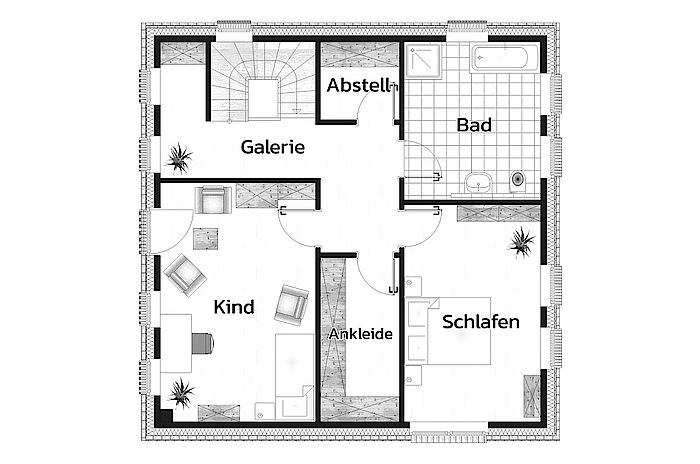 Kaufmannsvilla Hanseatic - Grundriss OG