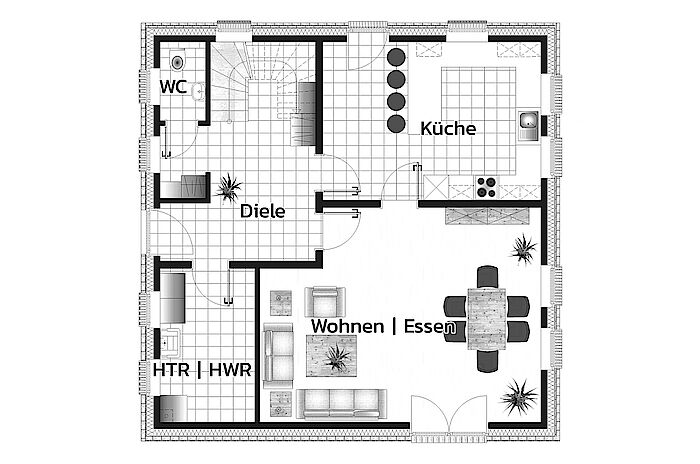 Kaufmannsvilla Hanseatic - Grundriss EG