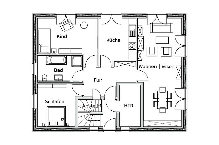 Zweifamilienhaus Generation - Grundriss EG