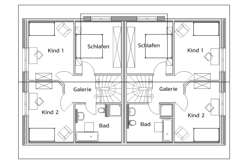 Doppelhaus "4Two" Grundriss DG