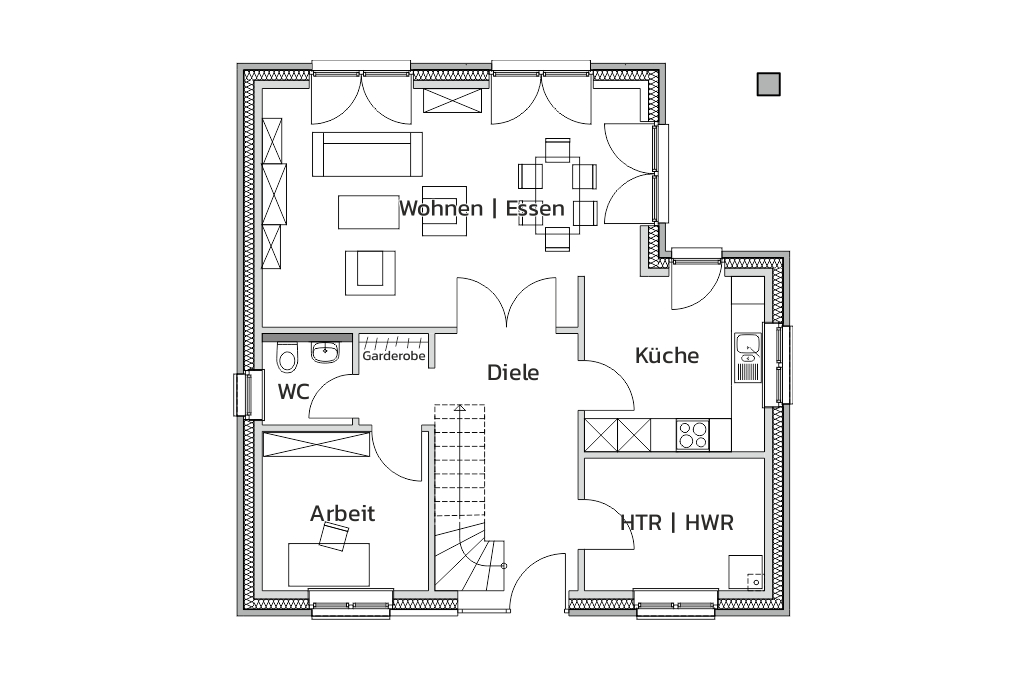 Stadthaus Casa Grundriss EG