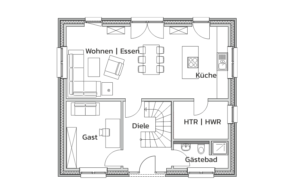 Stadthaus Choice - Grundriss EG