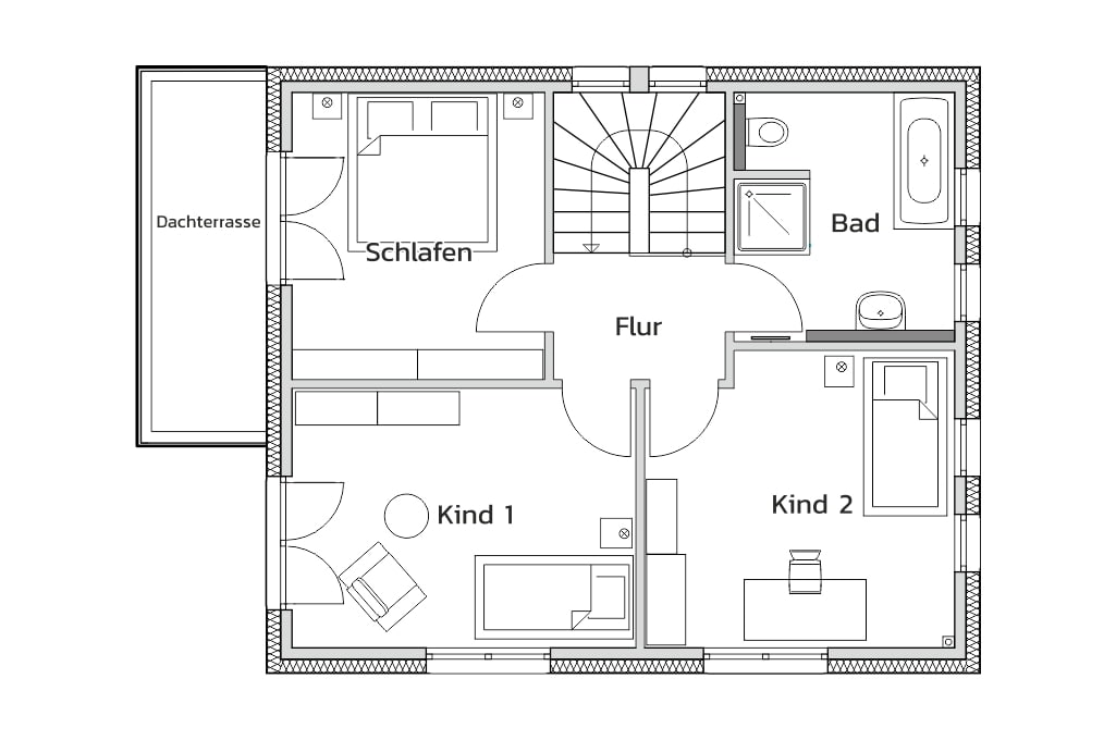 Bauhaus Cube-M - Grundriss OG