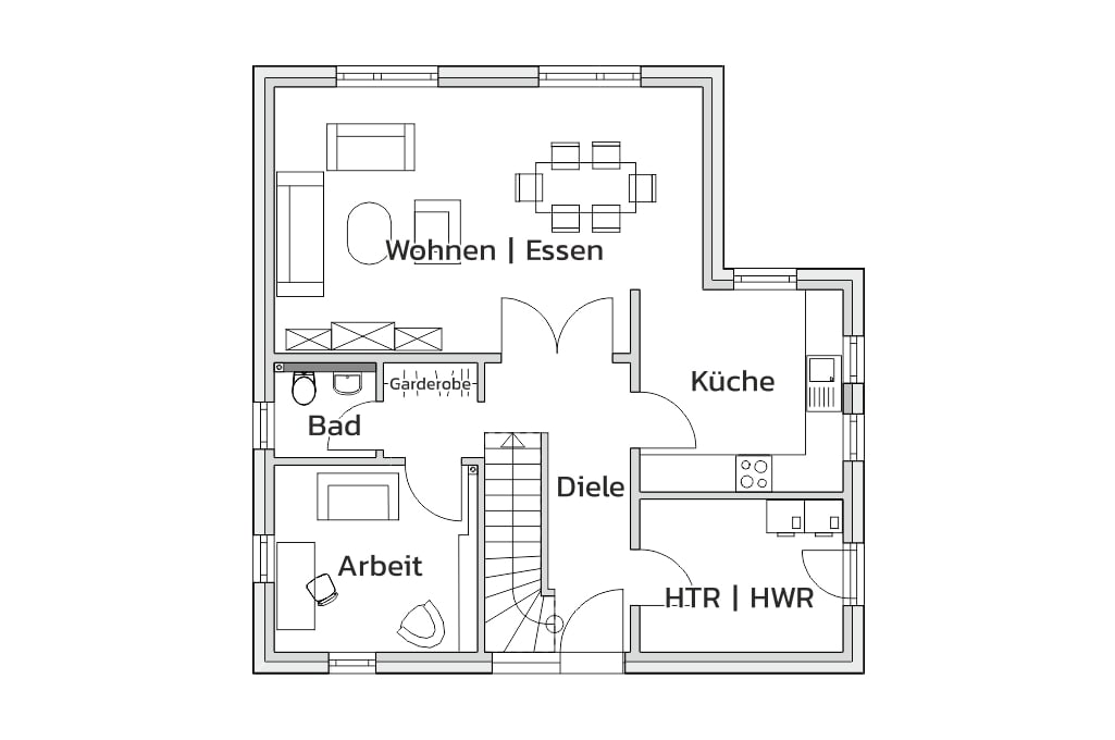 Bauhaus "Style" - Grundriss EG