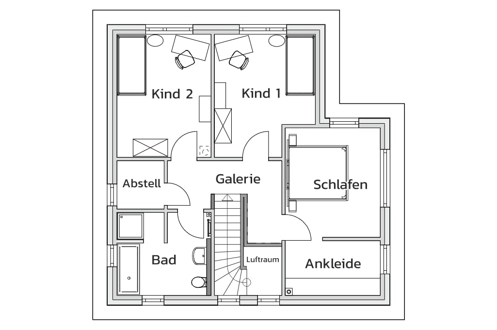 Bauhaus "Style" - Grundriss OG