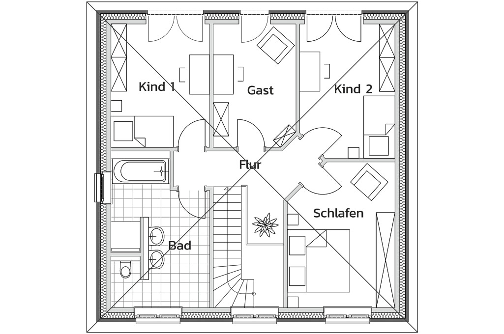 Stadthaus "Elbhang" - Grundriss OG