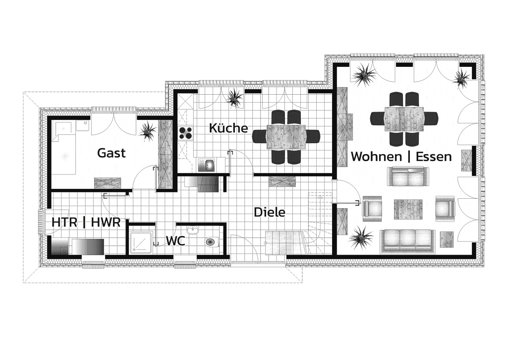 Stadtvilla "Lindenhof" - Grundriss EG