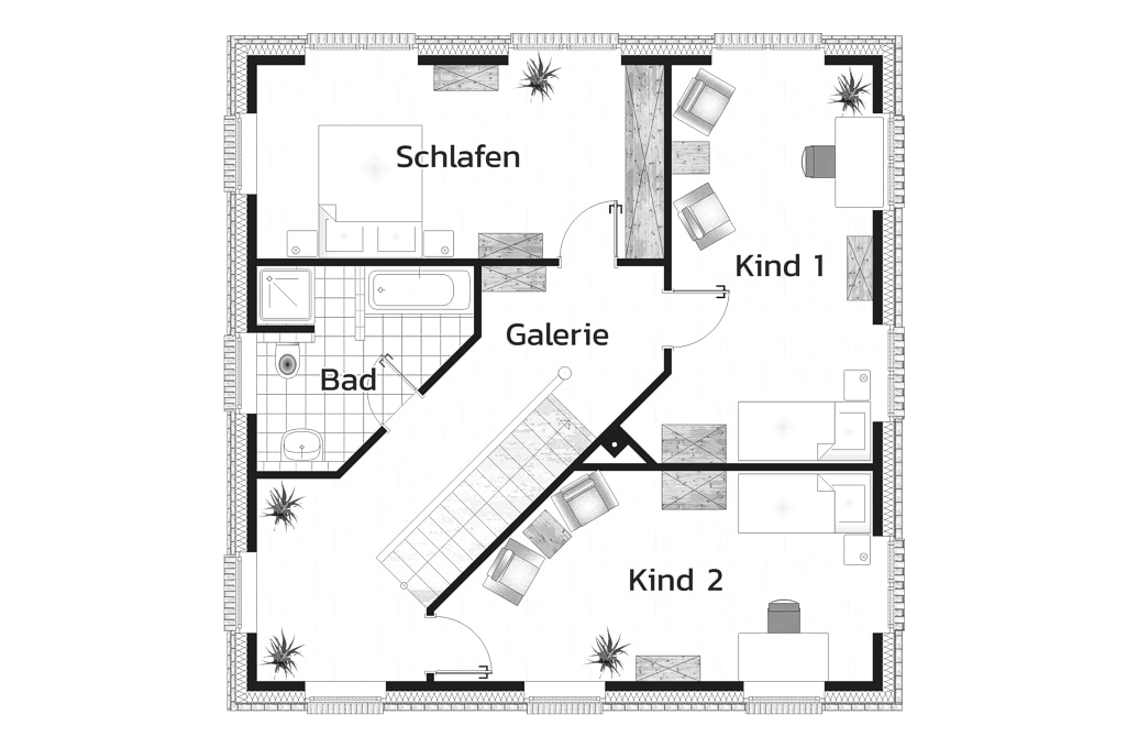 Stadtvilla "Roggenkamp" - Grundriss OG