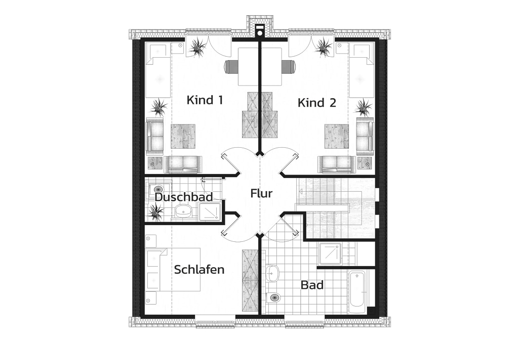 Einfamilienhaus mit Satteldach "Wimbledon" - Grundriss DG